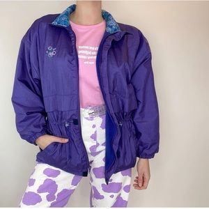Vintage 90’s Fleece Lined Nylon Embroidered Jacket